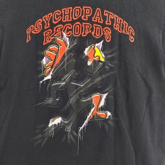 Vtg Insane Clown Posse ICP Psychopathic Records Tee Black Large Graphic T-shirt‎